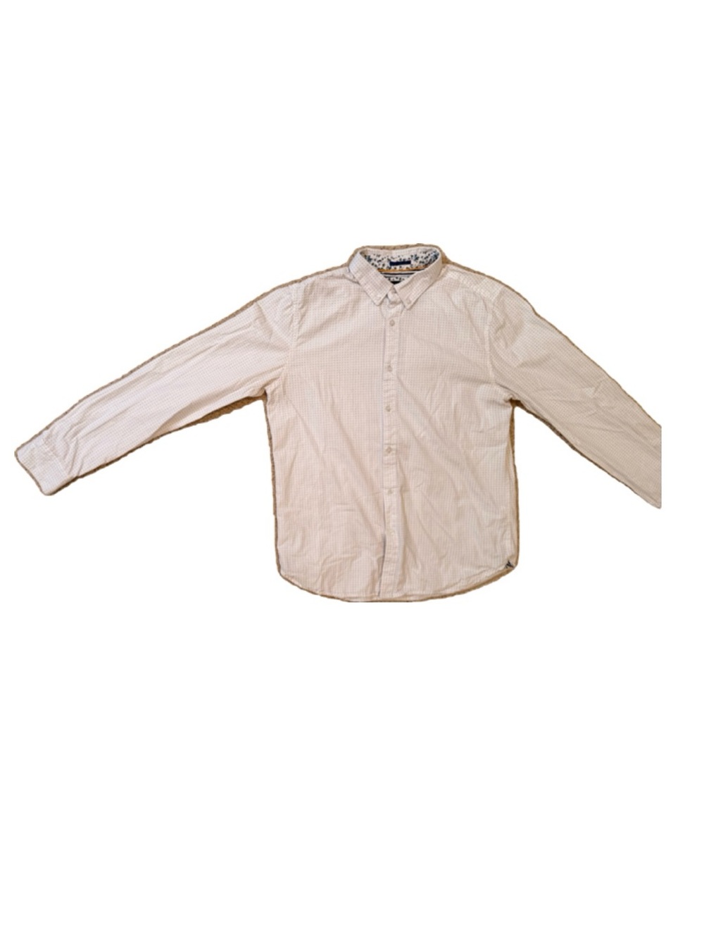 Denim & Flower Ricky Singh Men's White Dot Long Sleeve Button-Up